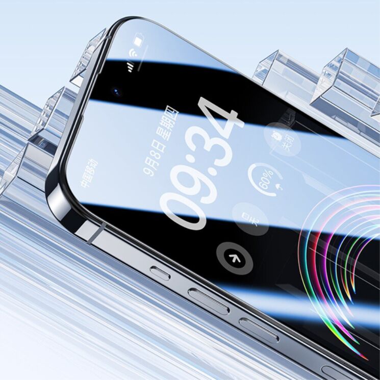 Захисне скло BENKS Full Glue для Apple iPhone 15 Pro Max - Black: фото 5 з 8
