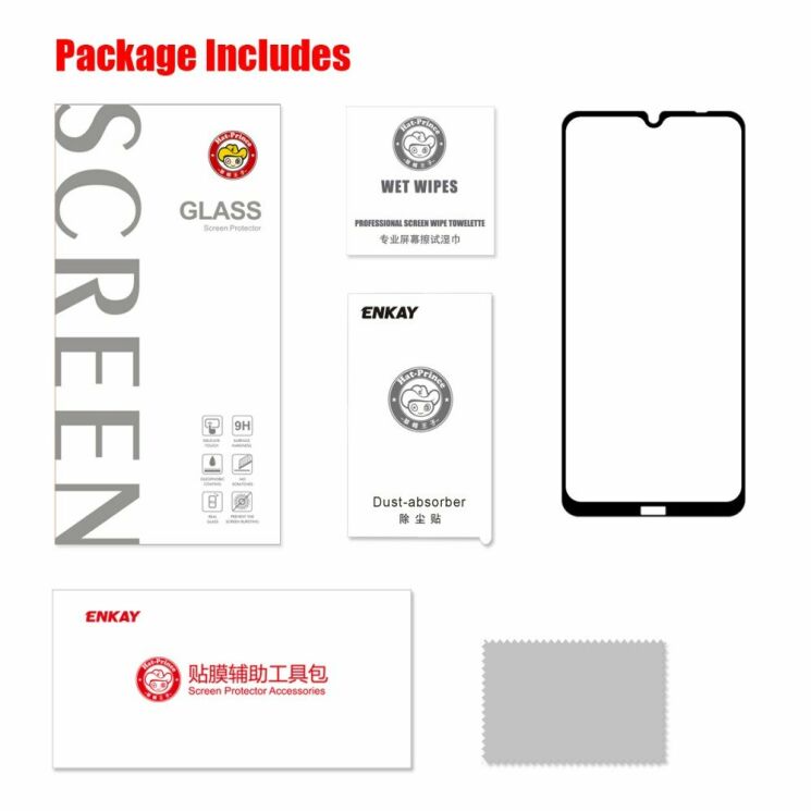 Защитное стекло HAT PRINCE Full Glue Cover для Xiaomi Redmi Note 8T - Black: фото 6 из 8