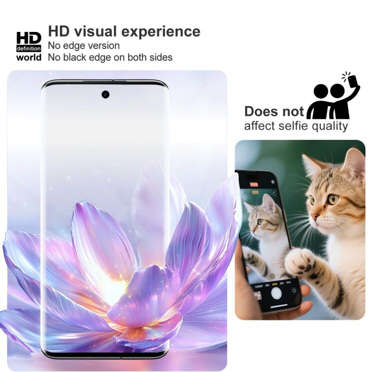 Защитное стекло IMAK 3D Curved Full Covering (Fingerprint Unlock) для TECNO Camon 50 Pro - Black: фото 3 из 9