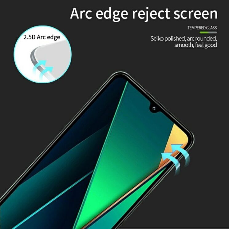 Защитное стекло MOFI Full Glue Protect для Xiaomi Redmi 14C / Redmi A4 5G / Poco C75 - Black: фото 6 из 13
