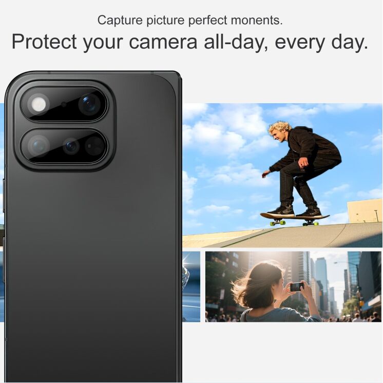 Защитное стекло на камеру IMAK Black Glass Lens для Google Pixel 11 Pro Fold - Black: фото 6 из 8