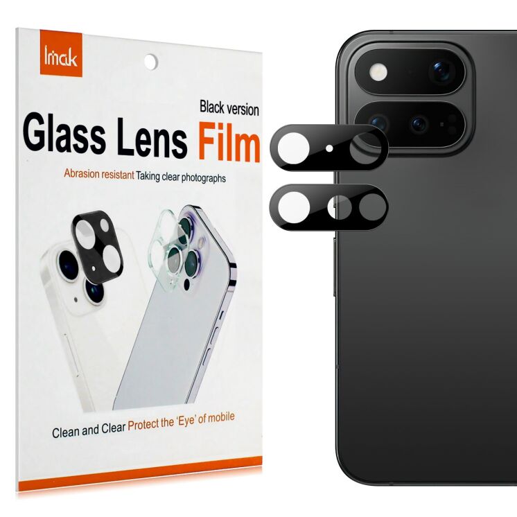 Защитное стекло на камеру IMAK Black Glass Lens для Google Pixel 11 Pro Fold - Black: фото 2 из 8