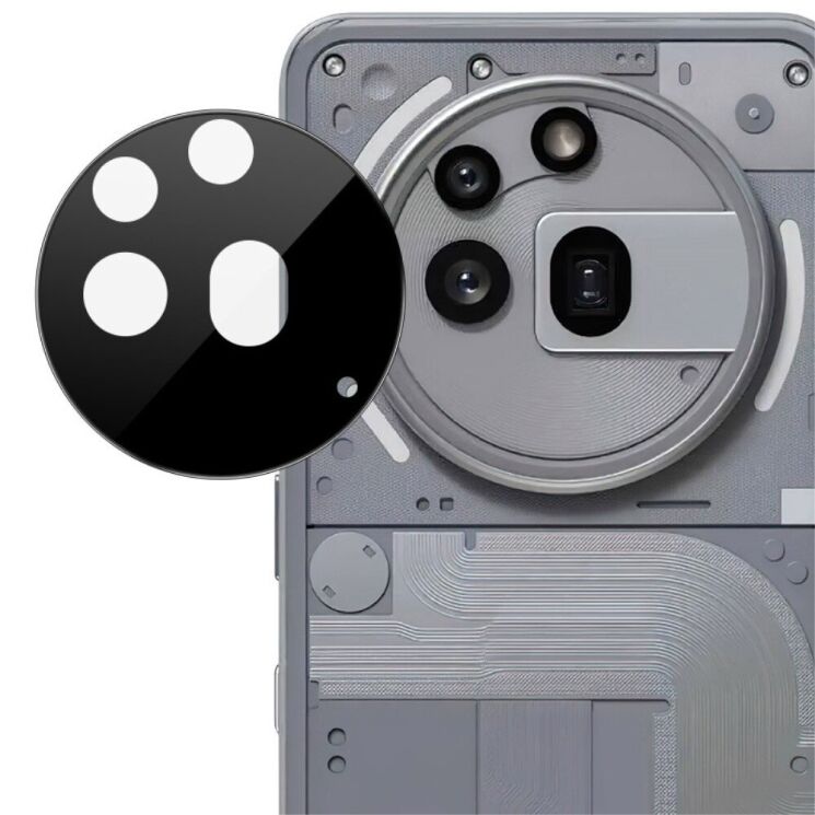 Защитное стекло на камеру IMAK Black Glass Lens для Nothing Phone (3a) Pro - Black: фото 1 из 9
