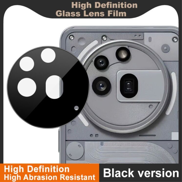Защитное стекло на камеру IMAK Black Glass Lens для Nothing Phone (3a) Pro - Black: фото 4 из 9