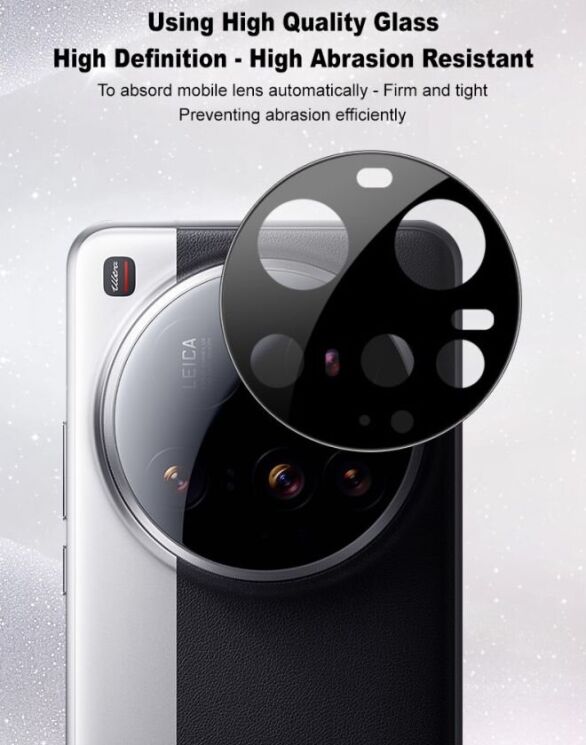 Защитное стекло на камеру IMAK Black Glass Lens для Xiaomi 15 Ultra - Black: фото 9 из 10