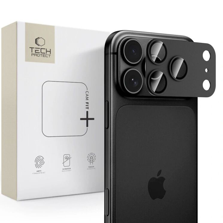 Захисне скло для камери Tech-Protect CamFull Fit + для iPhone 18 Pro (5906302325023) - Black: фото 4 з 9