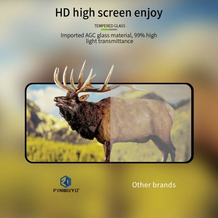 Захисне скло PINWUYO Full Glue Cover для OPPO Reno 12 F/FS - Black: фото 13 з 15