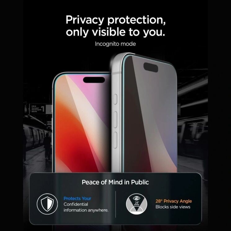 Захисне скло Spigen Glas.tR EZ Fit Pro Privacy для iPhone 18 Pro (AGL12028) (440135) Захисне скло Spigen Glas.tR EZ Fit Pro Privacy для iPhone 18 Pro (AGL12028): фото 6 з 12