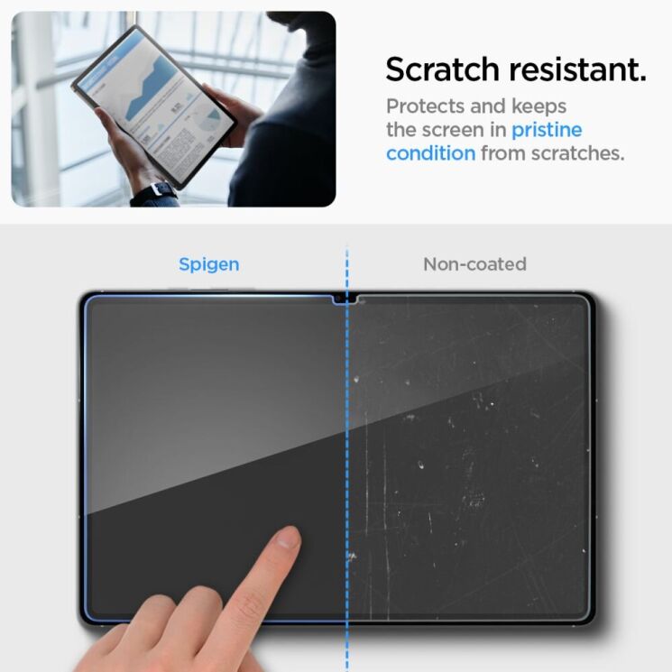 Захисне скло Spigen (SGP) Screen Protector Glas.tR SLIM (FT) для Samsung Galaxy Tab S10 FE Plus (AGL09427): фото 7 з 10