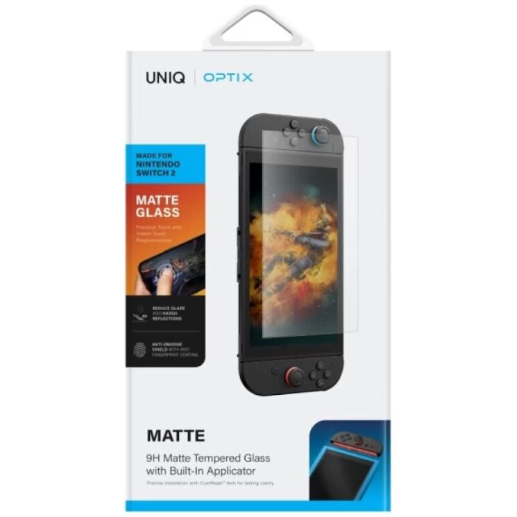 Защитное стекло UNIQ Optix Matte для Nintendo Switch 2 - Matte: фото 5 из 7