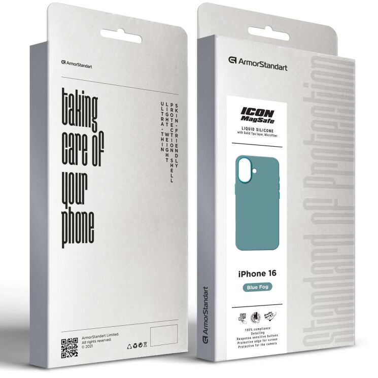 Защитный чехол ArmorStandart ICON MagSafe для Apple iPhone 16 - Blue Fog: фото 2 из 2