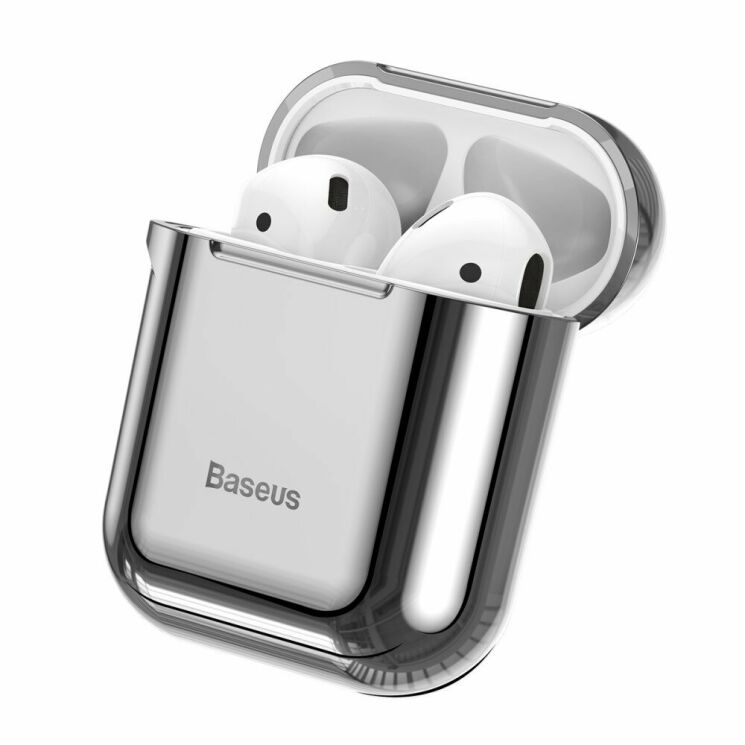 Защитный чехол BASEUS Shining Hook Case для Apple AirPods 1 / 2 - Silver: фото 3 из 25
