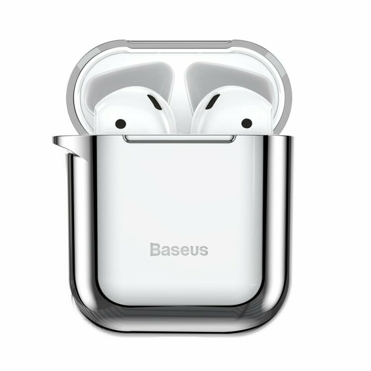 Защитный чехол BASEUS Shining Hook Case для Apple AirPods 1 / 2 - Silver: фото 6 из 25
