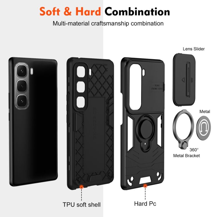 Захисний чохол Deexe Armor MagShield для Infinix Hot 60і - Blue: фото 6 з 7