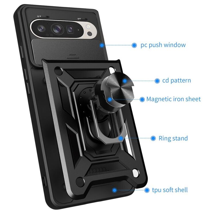 Защитный чехол Deexe Armor Shield для Google Pixel 9 / 9 Pro - Black: фото 3 из 9