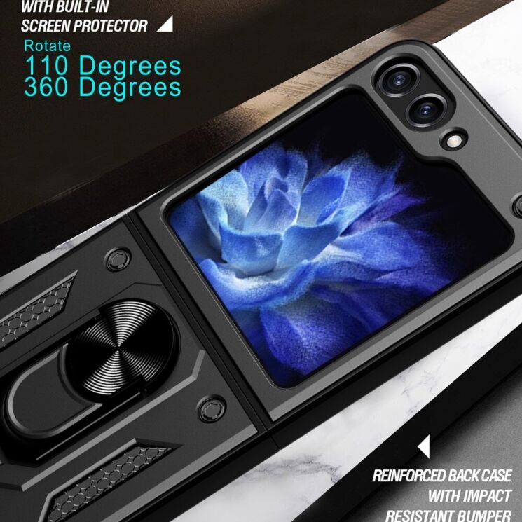 Защитный чехол Deexe Armor Shield (FF) для Samsung Galaxy Flip 6 - Black: фото 9 из 10