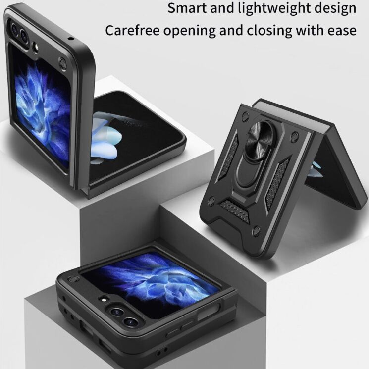 Защитный чехол Deexe Armor Shield (FF) для Samsung Galaxy Flip 6 - Black: фото 2 из 10