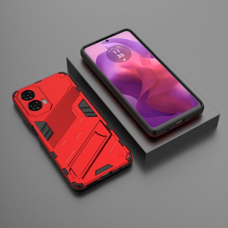 Защитный чехол Deexe Bibercas для Motorola Moto G24 - Red: фото 5 из 7