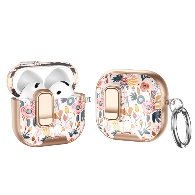Защитный чехол Deexe Crystal Lock для AirPods 4 - Colorful Flowers: фото 1 из 9