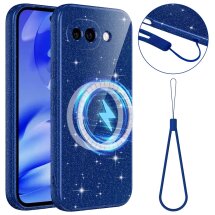 Захисний чохол Deexe Glitter Case with MagSafe для Google Pixel 10a - Blue: фото 1 з 7
