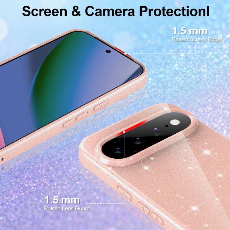 Защитный чехол Deexe Glitter Case with MagSafe для Google Pixel 11 Pro XL - Pink: фото 2 из 7