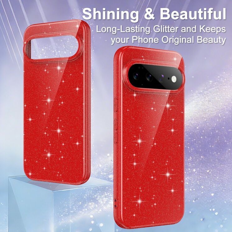 Защитный чехол Deexe Glitter Case with MagSafe для Google Pixel 11 Pro XL - Pink: фото 5 из 7