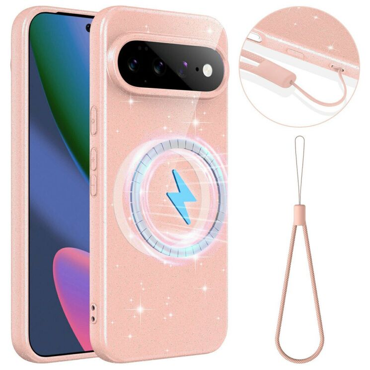 Защитный чехол Deexe Glitter Case with MagSafe для Google Pixel 11 Pro XL - Pink: фото 1 из 7