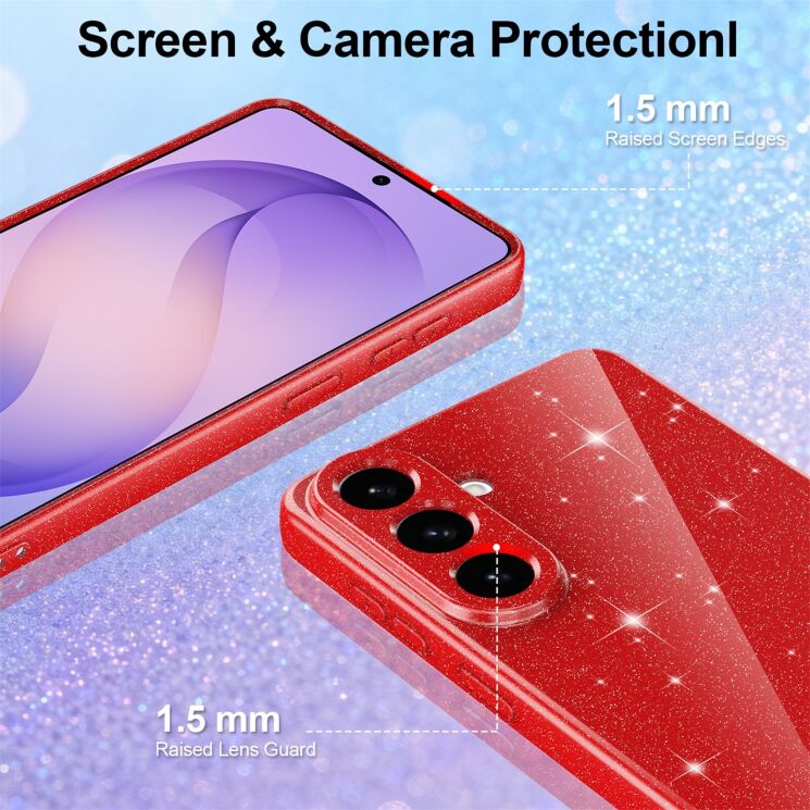 Защитный чехол Deexe Glitter Case with MagSafe для Samsung Galaxy A57 (A576) - Blue: фото 3 из 7