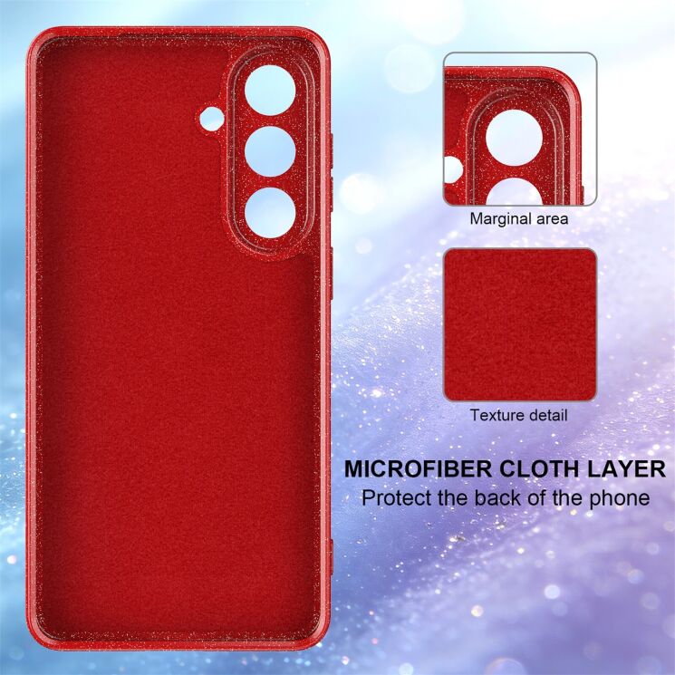 Защитный чехол Deexe Glitter Case with MagSafe для Samsung Galaxy A57 (A576) - Blue: фото 4 из 7