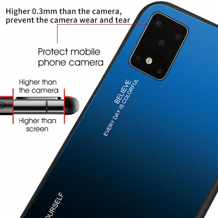 Защитный чехол Deexe Gradient Color для Samsung Galaxy S20 (G980) - Cyan / Blue: фото 8 из 11