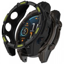 Защитный чехол Deexe Hollow Cover для Garmin Fenix 8 (47mm) - Black / Green: фото 1 из 3