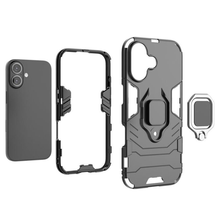 Защитный чехол Deexe Hybrid Case для Apple iPhone 16 - Black: фото 5 из 6