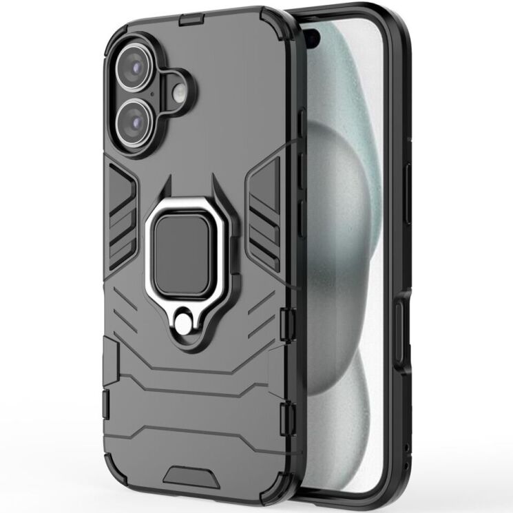 Защитный чехол Deexe Hybrid Case для Apple iPhone 16 - Black: фото 2 из 6