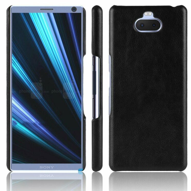 Защитный чехол Deexe Leather Back Cover для Sony Xperia 10 Plus - Black: фото 1 из 8