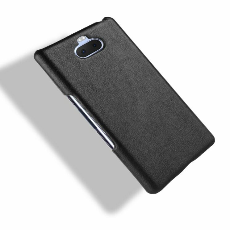 Защитный чехол Deexe Leather Back Cover для Sony Xperia 10 Plus - Black: фото 4 из 8