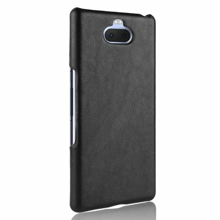 Защитный чехол Deexe Leather Back Cover для Sony Xperia 10 Plus - Black: фото 3 из 8