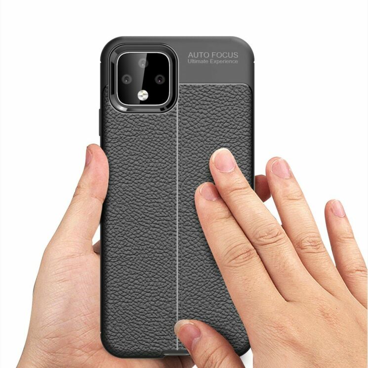Защитный чехол Deexe Leather Cover для Google Pixel 4 - Dark Blue: фото 9 из 11