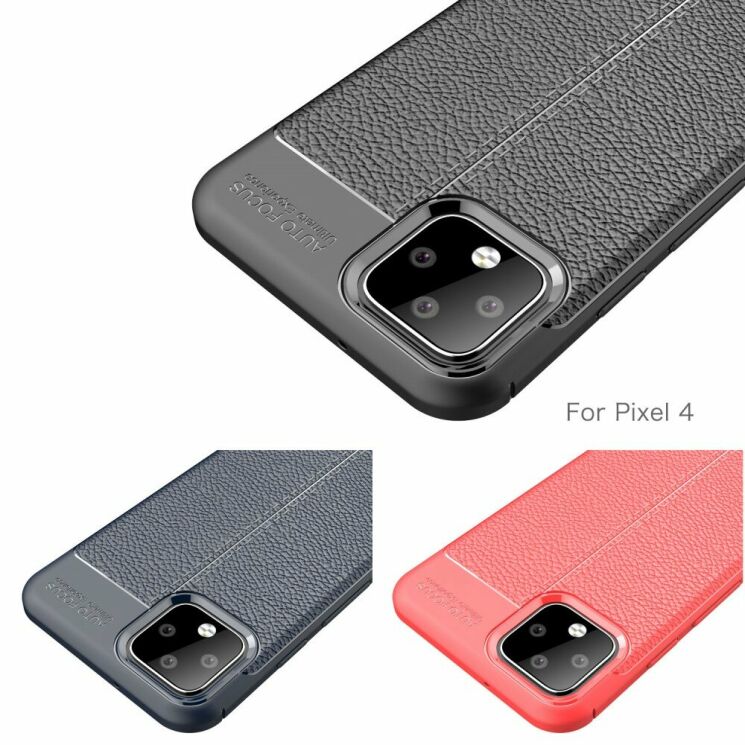 Защитный чехол Deexe Leather Cover для Google Pixel 4 - Dark Blue: фото 4 из 11