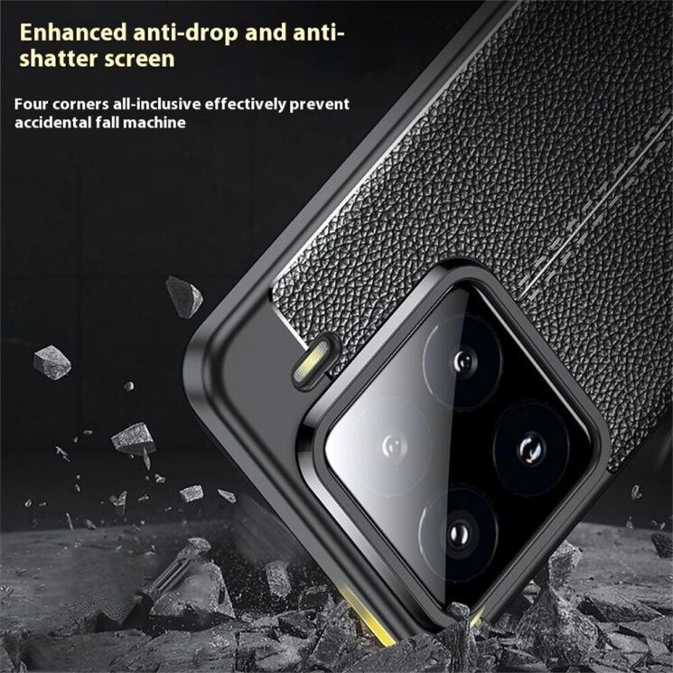 Защитный чехол Deexe Leather Cover для Xiaomi 15 Pro - Black: фото 7 из 11