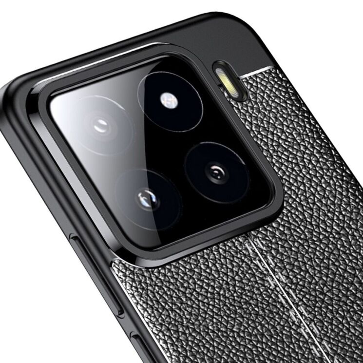 Защитный чехол Deexe Leather Cover для Xiaomi 15 Pro - Black: фото 10 из 11