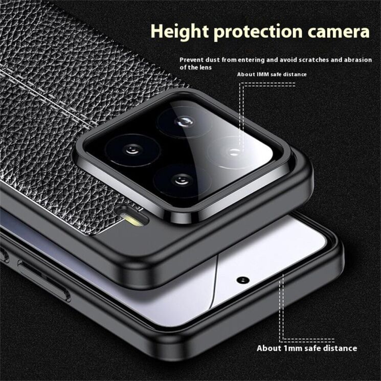 Защитный чехол Deexe Leather Cover для Xiaomi 15 Pro - Black: фото 4 из 11