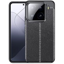 Защитный чехол Deexe Leather Cover для Xiaomi 15 Pro - Black: фото 1 из 11