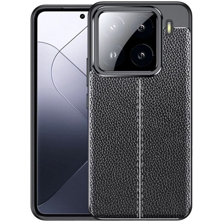 Защитный чехол Deexe Leather Cover для Xiaomi 15 Pro - Black: фото 1 из 11