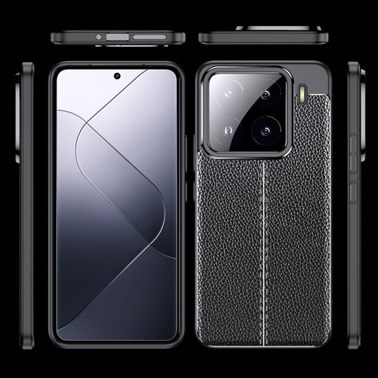 Защитный чехол Deexe Leather Cover для Xiaomi 15 Pro - Black: фото 11 из 11