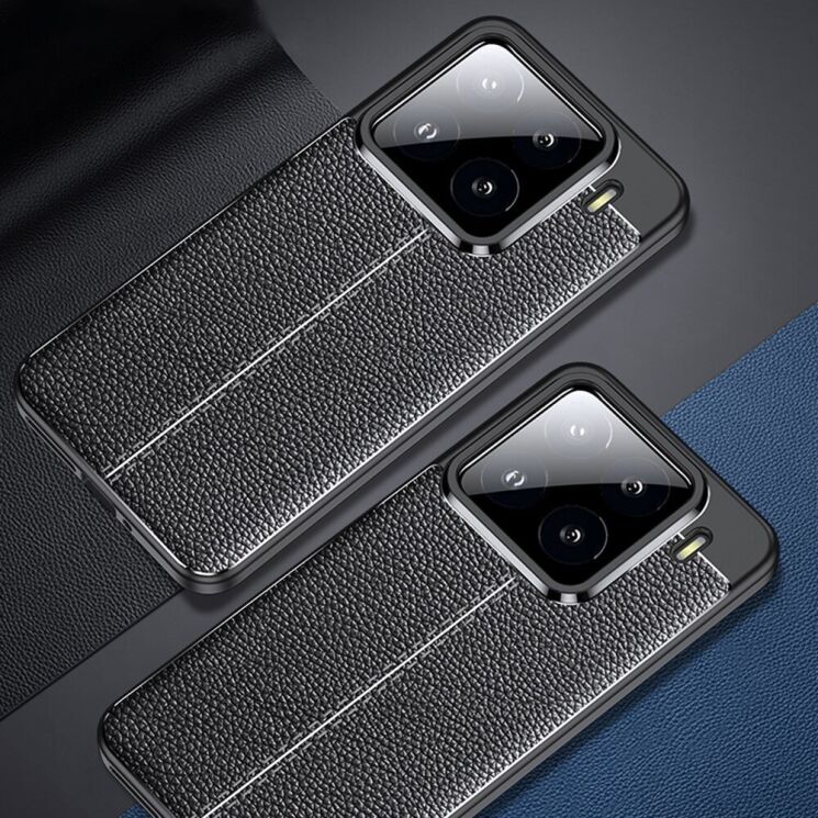 Защитный чехол Deexe Leather Cover для Xiaomi 15 Pro - Black: фото 8 из 11