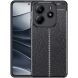 Защитный чехол Deexe Leather Cover для Xiaomi Redmi Note 14 4G - Black (373409B). Фото 1 из 10