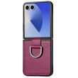 Защитный чехол Deexe Litchi Ring Case для Samsung Galaxy Flip 8 - Purple (423527V)