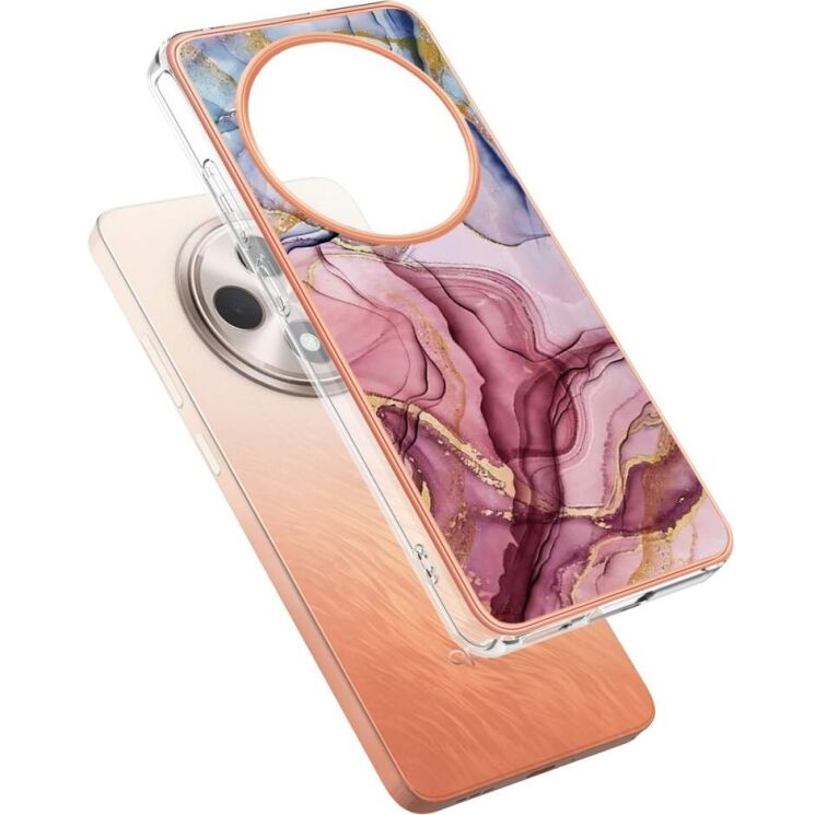 Защитный чехол Deexe Marble Case для OPPO Reno 12 F/FS - Rose Gold: фото 3 из 8