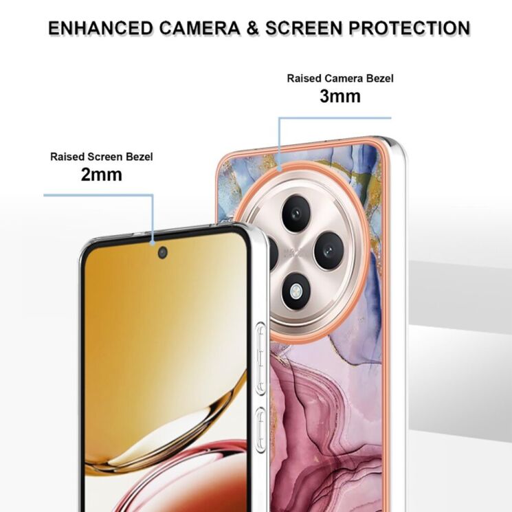 Защитный чехол Deexe Marble Case для OPPO Reno 12 F/FS - Purple: фото 4 из 8