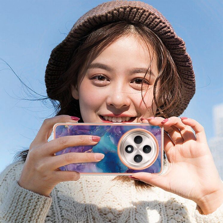Защитный чехол Deexe Marble Case для OPPO Reno 12 F/FS - Purple: фото 8 из 8